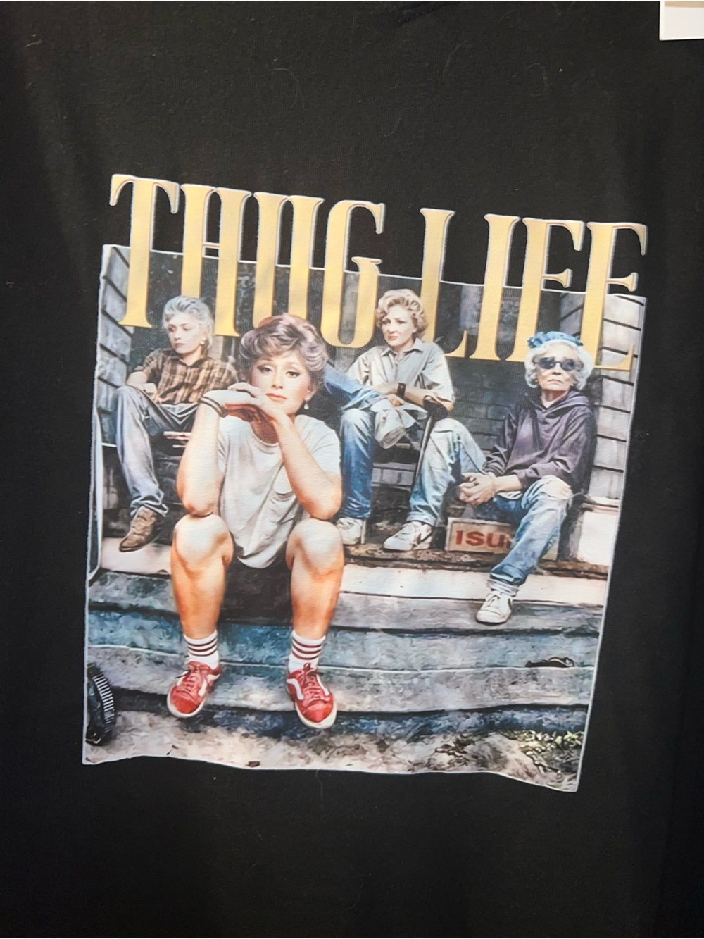 Black 'Thug Life' Graphic Tee - Unbranded